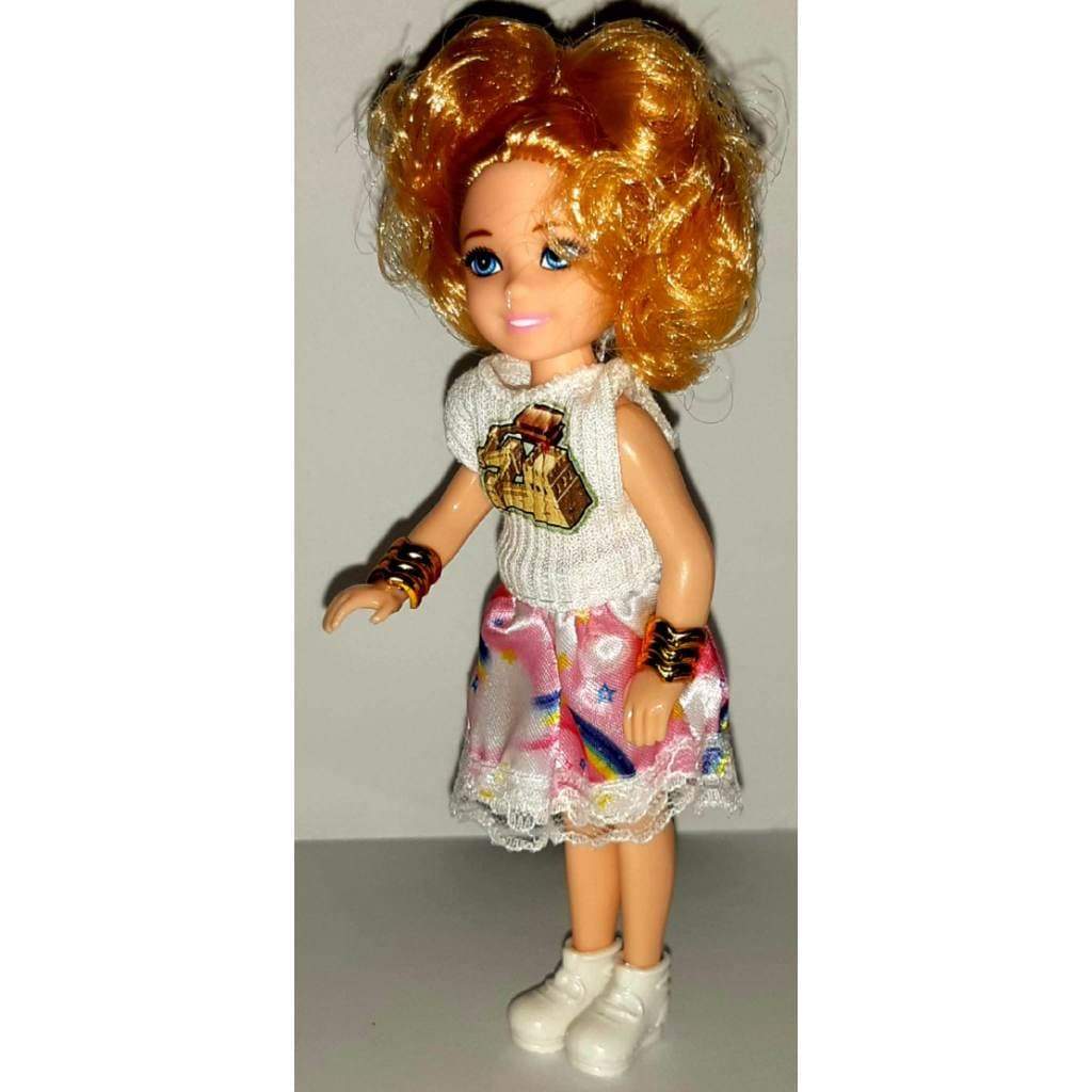 Casa de Bonecas Boneca articulada  Boneca articulada loira 16cm e acessório 14cm 1/12