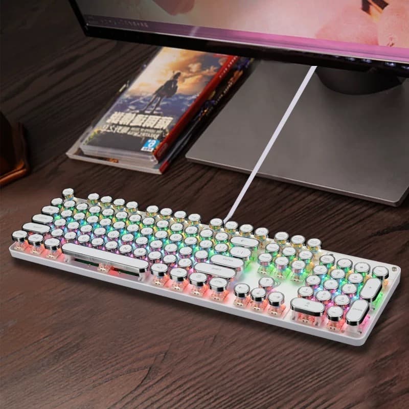 Kit Teclado Mecânico Mouse Gamer Switch Led Rgb Anti Ghosting Usb Pc Computador Notebook -H7
