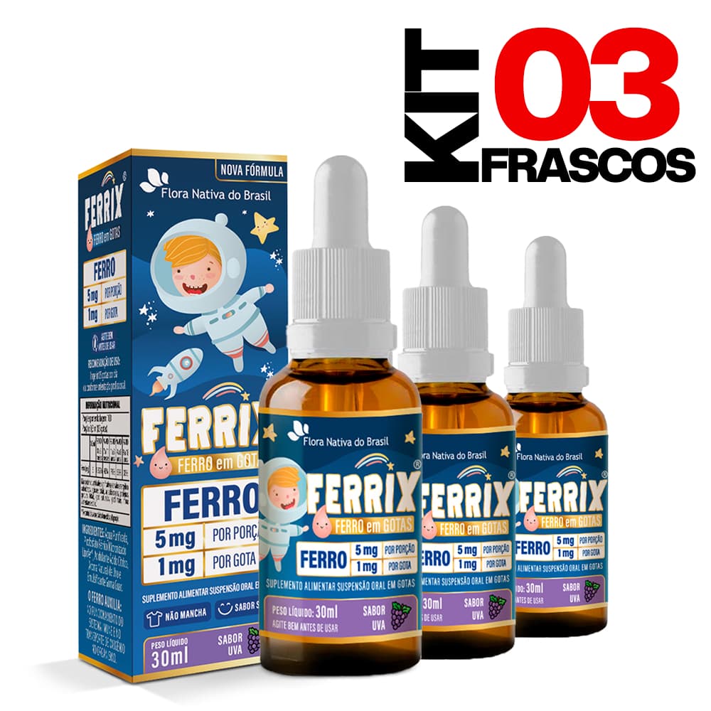 Ferrix 30ml Infantil Suplemento de Ferro - Flora Nativa - 30/60/90ml (até 3 frascos)