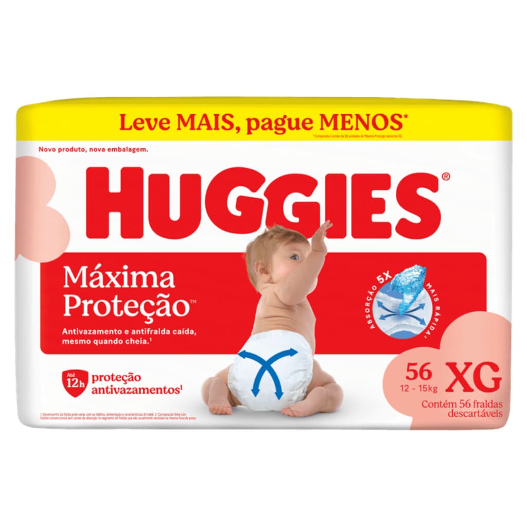 FRALDA INFANTIL HUGGIES SUPREME CARE XG/56