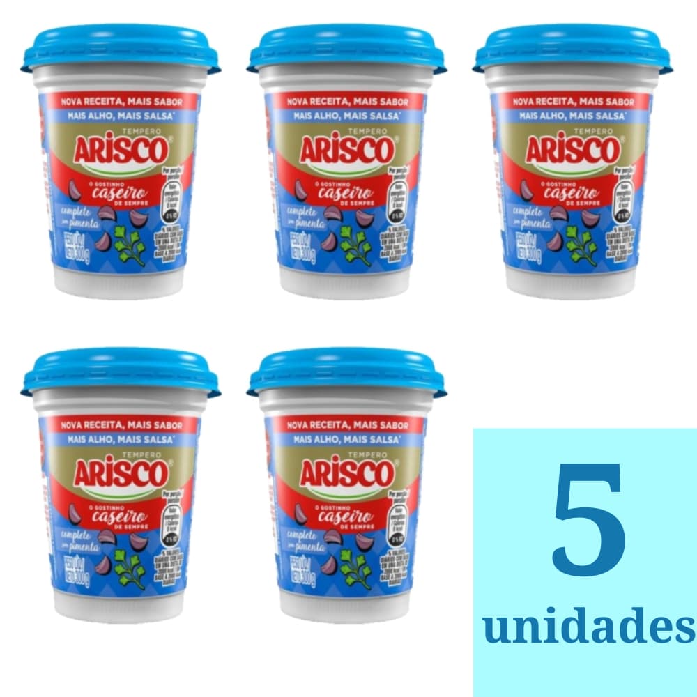 Kit 5 Tempero Arisco Completo Sem Pimenta 300g