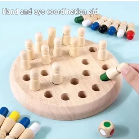 Jogo Da Memória C/ Pino Colorido Xadrez Educativo (NS-4996)