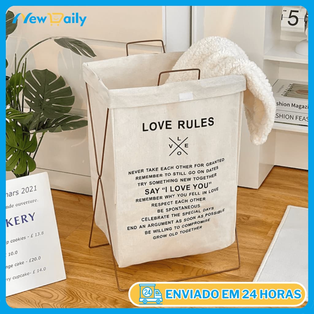 Cesto De Roupa Dobravel Multiuso Organizador Quarto Banheiro Lavanderia Com Suporte X Bolsa Removivel com Alça SN-11
