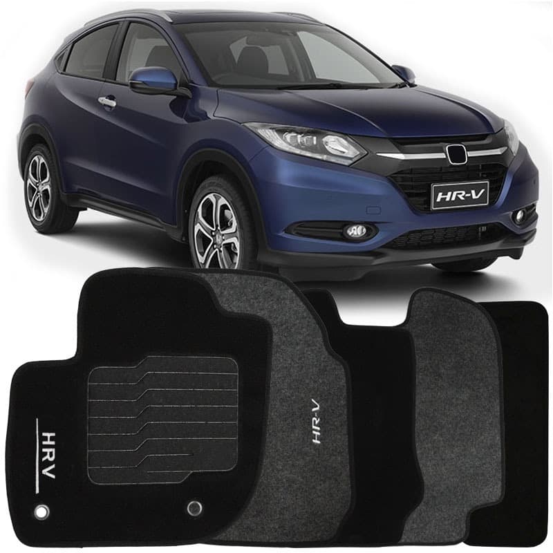 Tapete Carpete Hrv 2015 à 2018 Logo Bordado Jogo 5 Peças Personalizado Automotivo