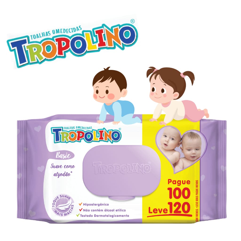 Lenço Umedecido Bebê Tropolino Toalhas Umedecidas ENVIO IMEDIATO