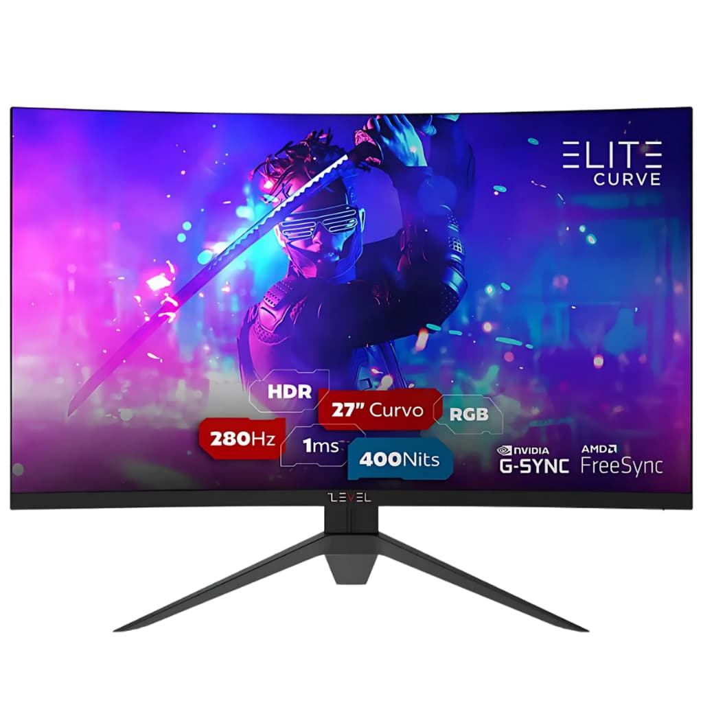 Monitor Gamer Hi Level Elite Curve 27 Polegadas 280Hz Tela Curva ELED 1MS W2717REC-V2 FreeSync GSync