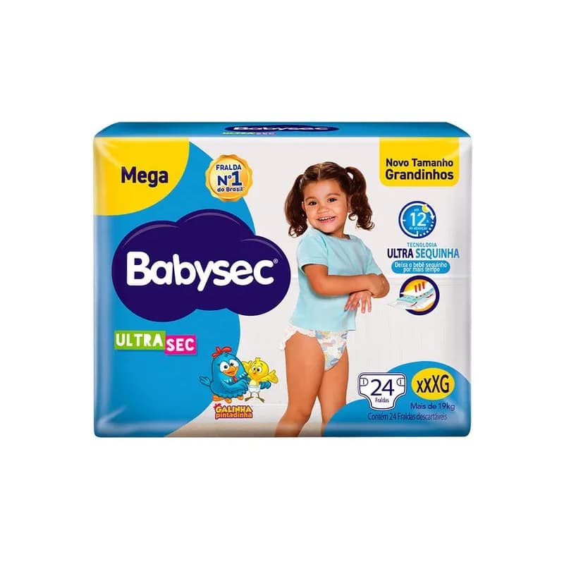 FRALDA BABYSEC GALINHA PINTADINHA MEGA XXXG / 24