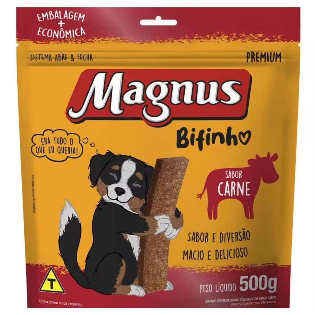Bifinho Magnus Mastigáveis Para Cães Sabor Carne - 500g