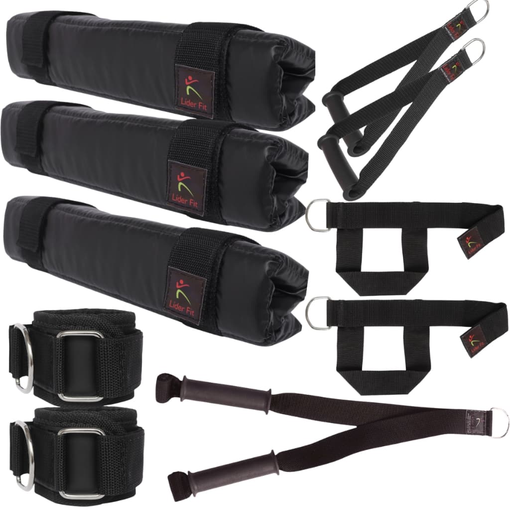 Kit Acessórios Para Treino de Musculação Academia Puxador Crossover Protetor de Barra Profissional