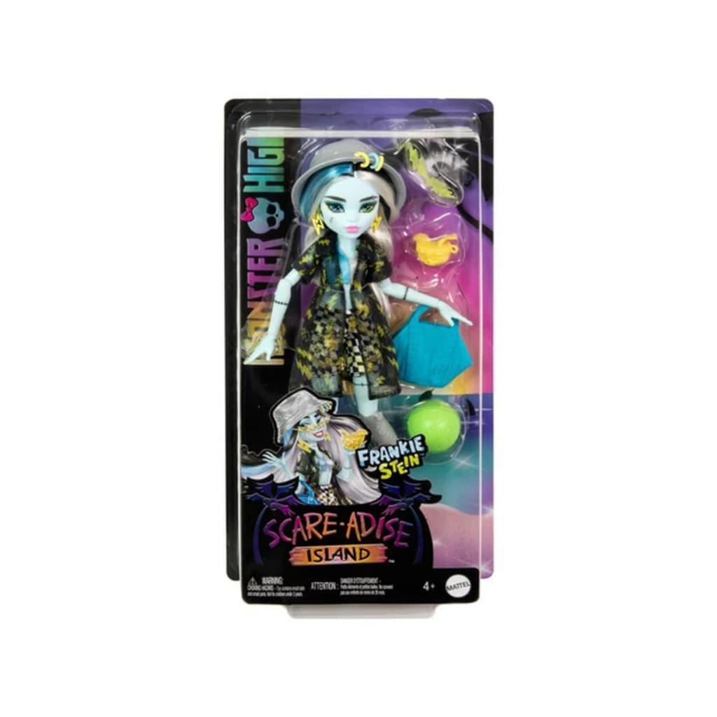 Monster High Coleção Ilha do Terror Boneca Articulada Frankie Stein 30cm - Mattel HRP68
