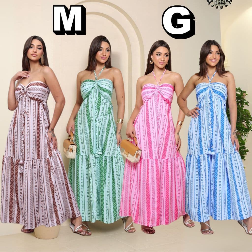 Vestido Feminino Longo Estampado com Elastex na Costa Verão Festa Moda Gringa  verao