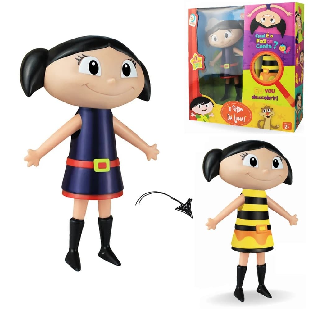 BAMBULUÁ Boneca Articulada Vinil Brinquedo Infantil Bebê Macio O Show da Luna Abelha 20cm Original