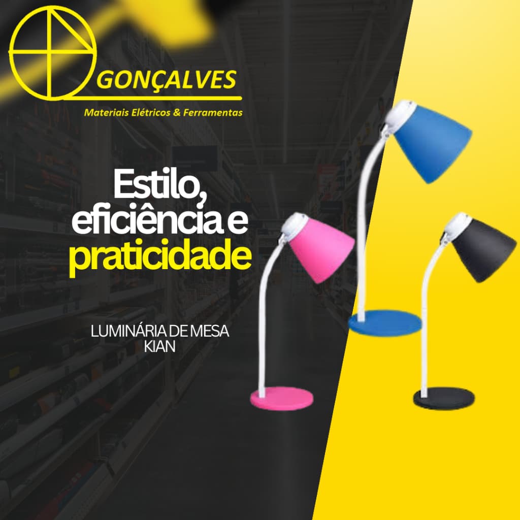 LUMINARIA LED LIGHT 4W PARA MESA COM LED- KIAN