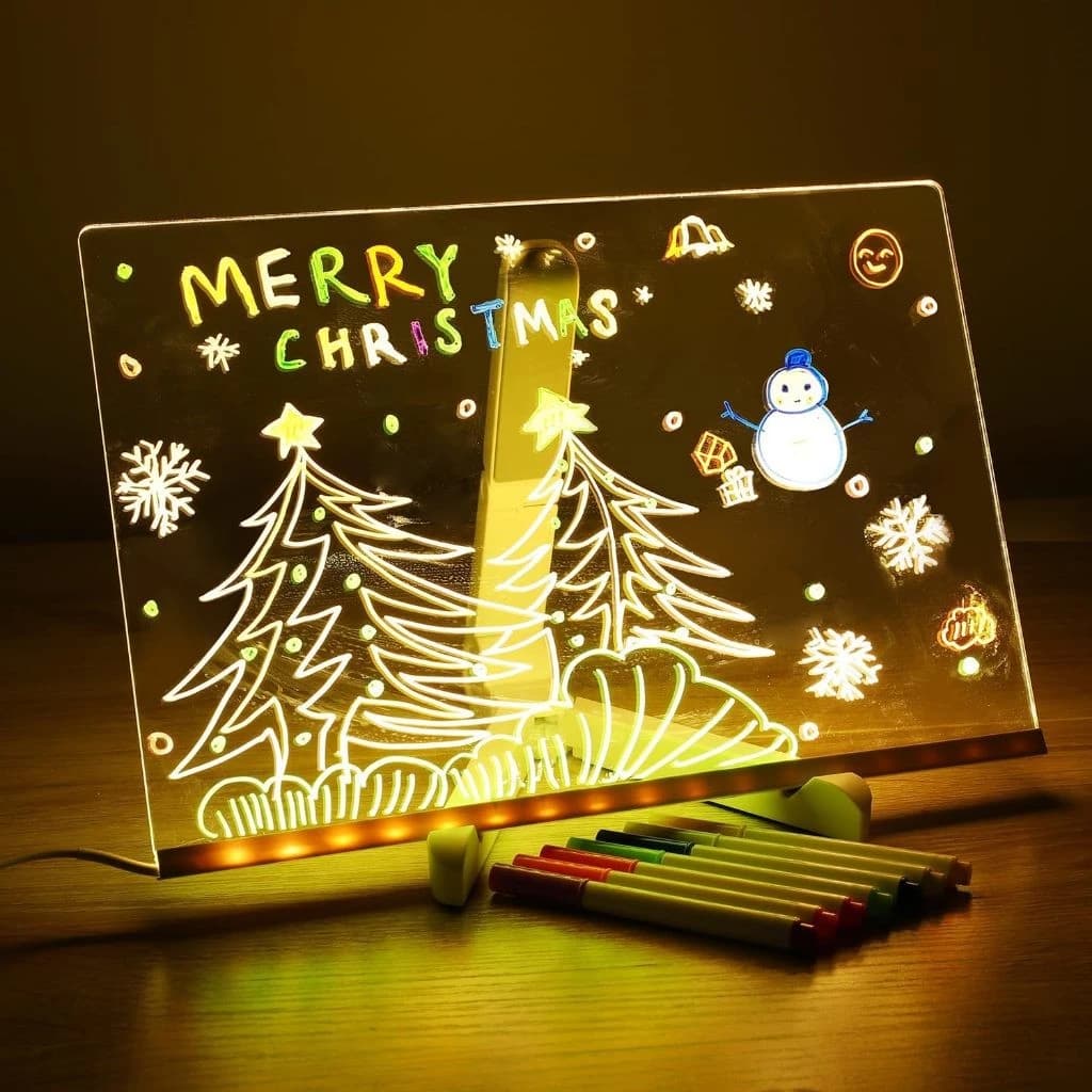 Luminária LED Escrever Abajur 3D  quadro de notas tela pra escrever decoração quarto sala casa em acrílico