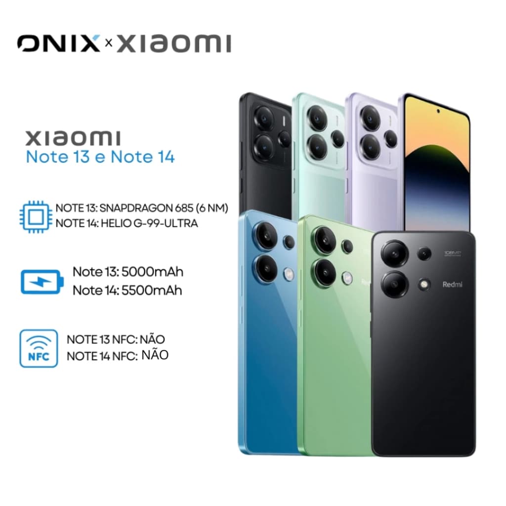 Redmi  Note 14 4G Versão Global, Processador Snapdragon 685, 120Hz, Cãmera 108MP