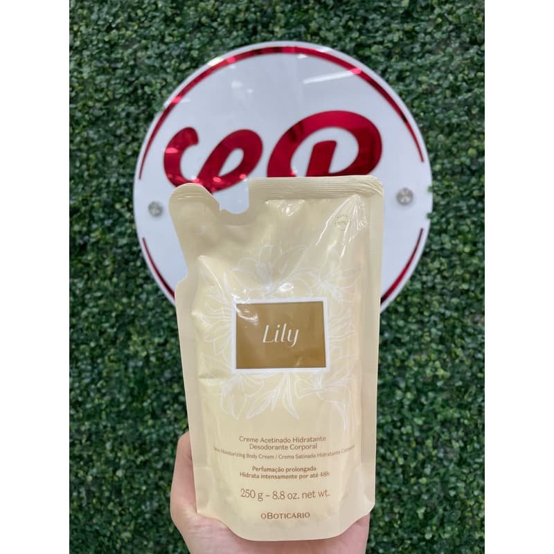 Refil Creme Acetinado Hidratante Corporal Lily 250G - BOTICÁRIO.