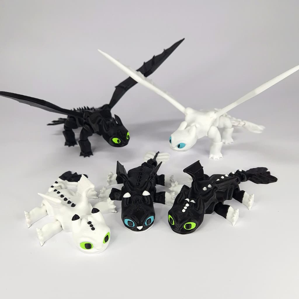 Kit Bonecos Como Treinar seu Dragão Articulados Coloridos 21cm