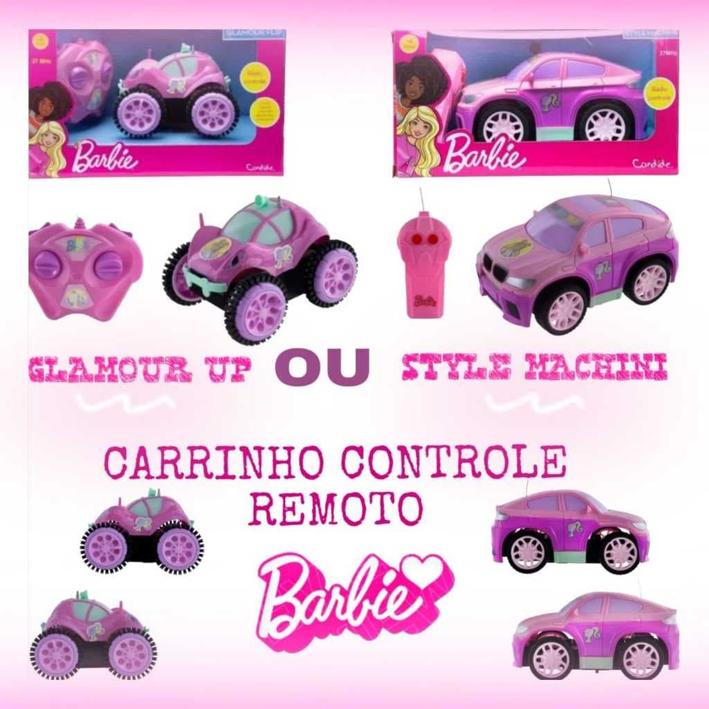 Carrinho De Controle Remoto Barbie Rosa  Candide