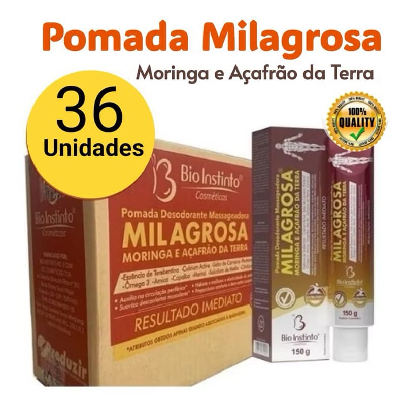 Kit 36 Pomadas Milagrosa Massageadora com Açafrão Bio Instinto