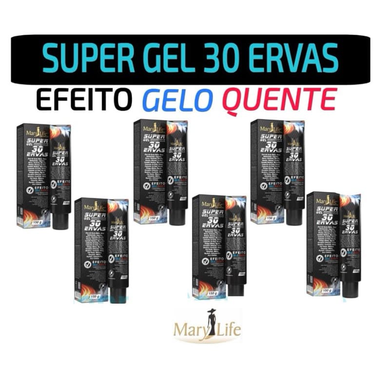 Kit 6 Super Gel Massageador 30 Ervas 150g - Mary Life