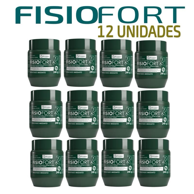 Kit 12 Fisiofort Verde Pomada Massageadora 240g - Bio Instinto