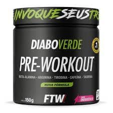 FTW Pré-Treino Diabo Verde em Pó com Cafeína, Aminoácidos Beta‑Alanina e Arginina para Treinos e Atividades Físicas - Po