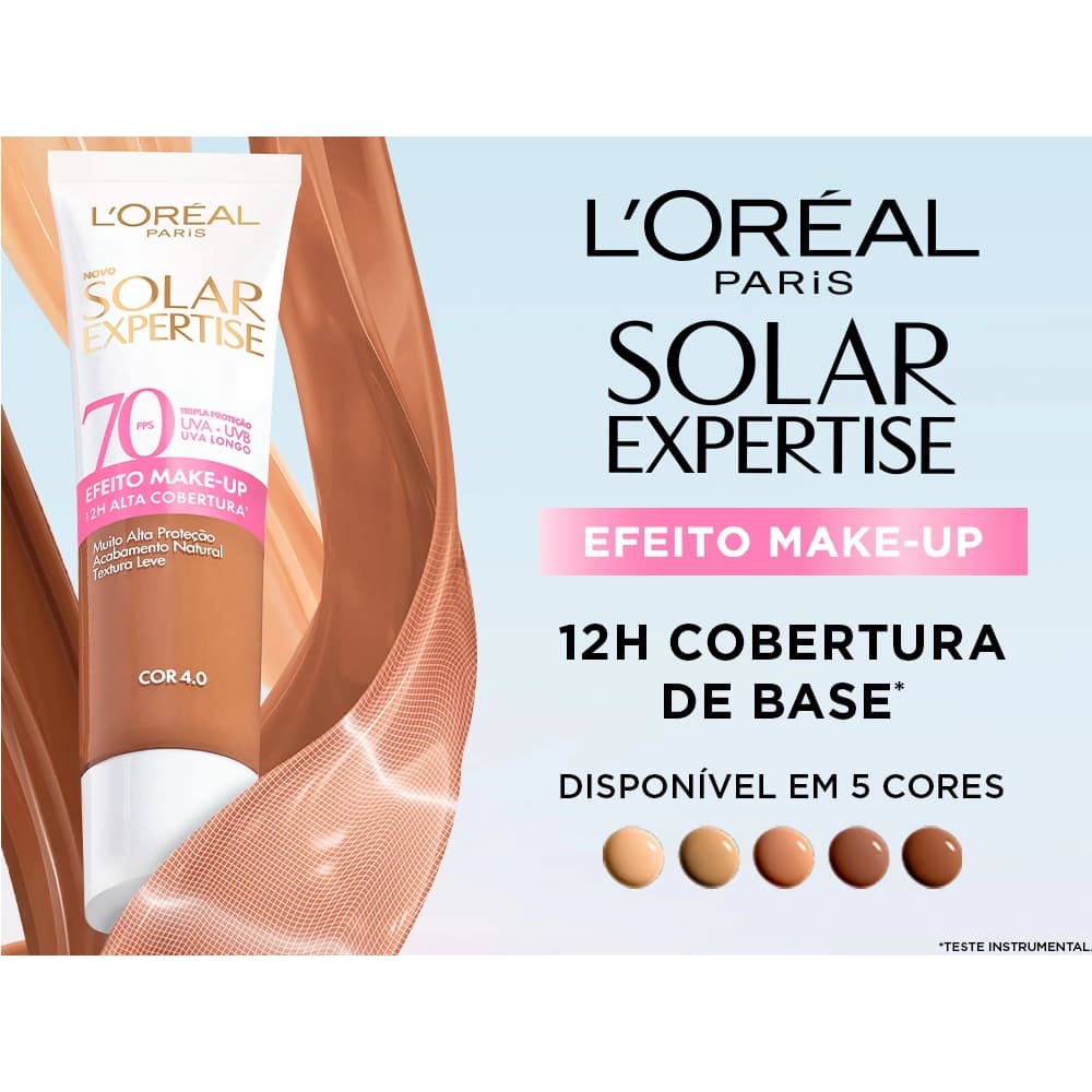Lançamento  Protetor Solar Facial L’Oréal Paris Solar Expertise Efeito Make Up FPS70 30Gr