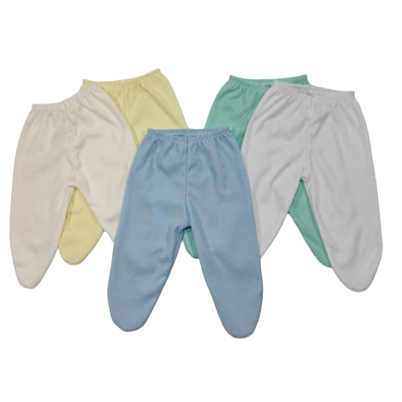 Kit Mijao Calça Bebê Malha Canelada Barato - Recém Nascido/Prematuro MENINO MENINA NEUTRO