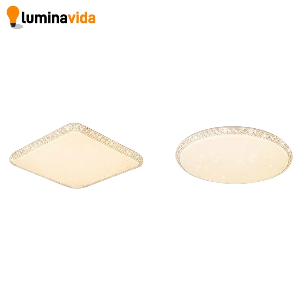 Plafon 1 Andar Cristal Céu estrelado Led Multicor Painel Sobrepor 18W/24W/36W Luminária De Teto LED