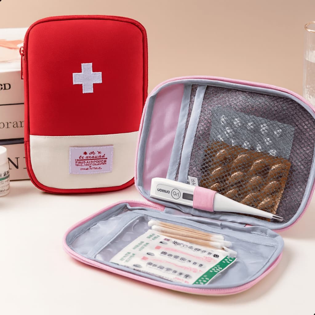 Bolsa nécessaire de medicamentos organizador Kit primeiros socorros portátil cuidados pessoais