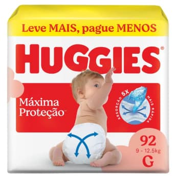 Fralda Huggies Supreme Care Máxima Proteção Tam G 92 Unidades