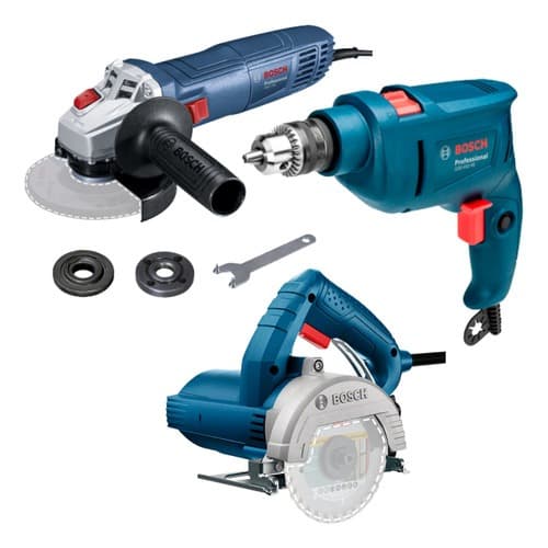 Kit Bosch 127V Serra Mármore GDC 150 + Furadeira Impacto GSB 450 RE + Esmerilhadeira Angular GWS 700