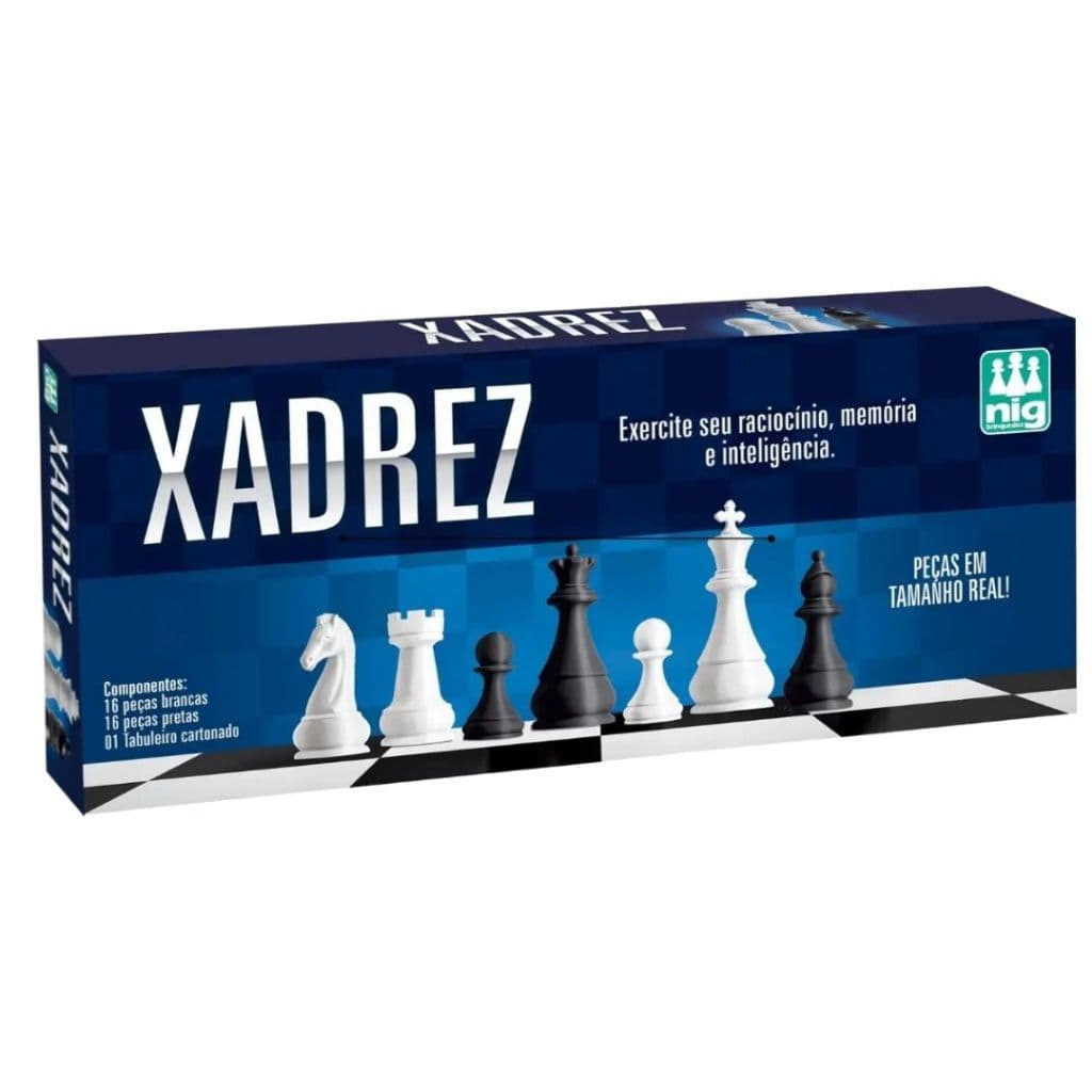 Jogo Xadrez Para Iniciantes Peças Grandes 37 x 37 Diversão Família Amigos Adulto Criança
