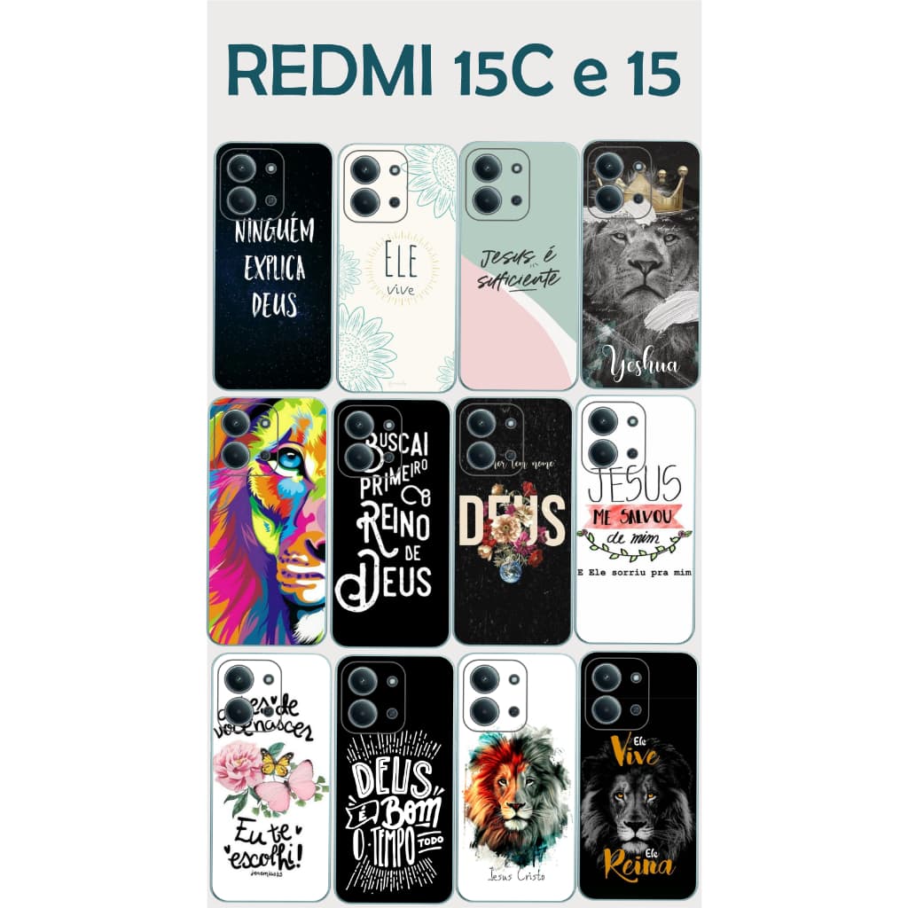 Capa Capinha Compatível com XIAOMI REDMI 15C , REDMI 15 TPU DESENHOS VARIADOS CAPINHA CASE RELIGIOSA