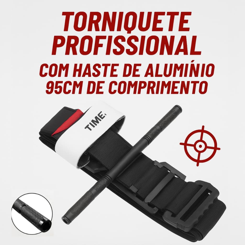 Torniquete Tático Haste Metal APH Primeiros Socorros CAT EDC IFAK Profissional