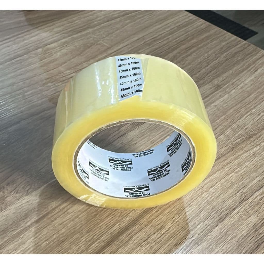 Kit 2 fitas adesiva transparente p/ fechar caixa, super forte e resistente, 45 mm x 100 m cada