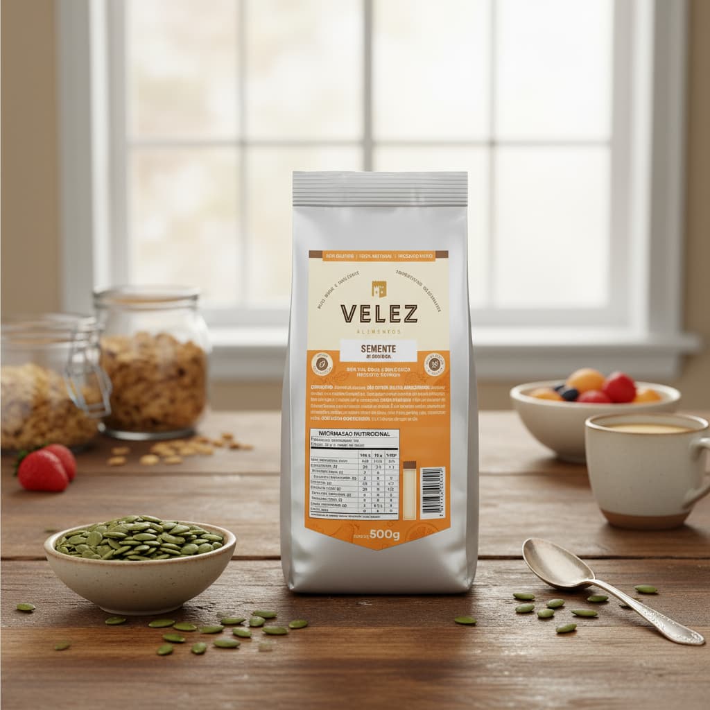 Semente de Abóbora VELEZ Crua Sem Casca S/ Sal Snack Saudável Natural 500g