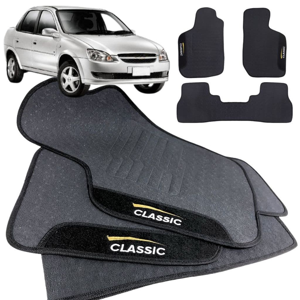 Tapete Corsa Classic 2006 a 2016 Borracha Traseira Inteiriça Automotivo Antiderrapante Protetor