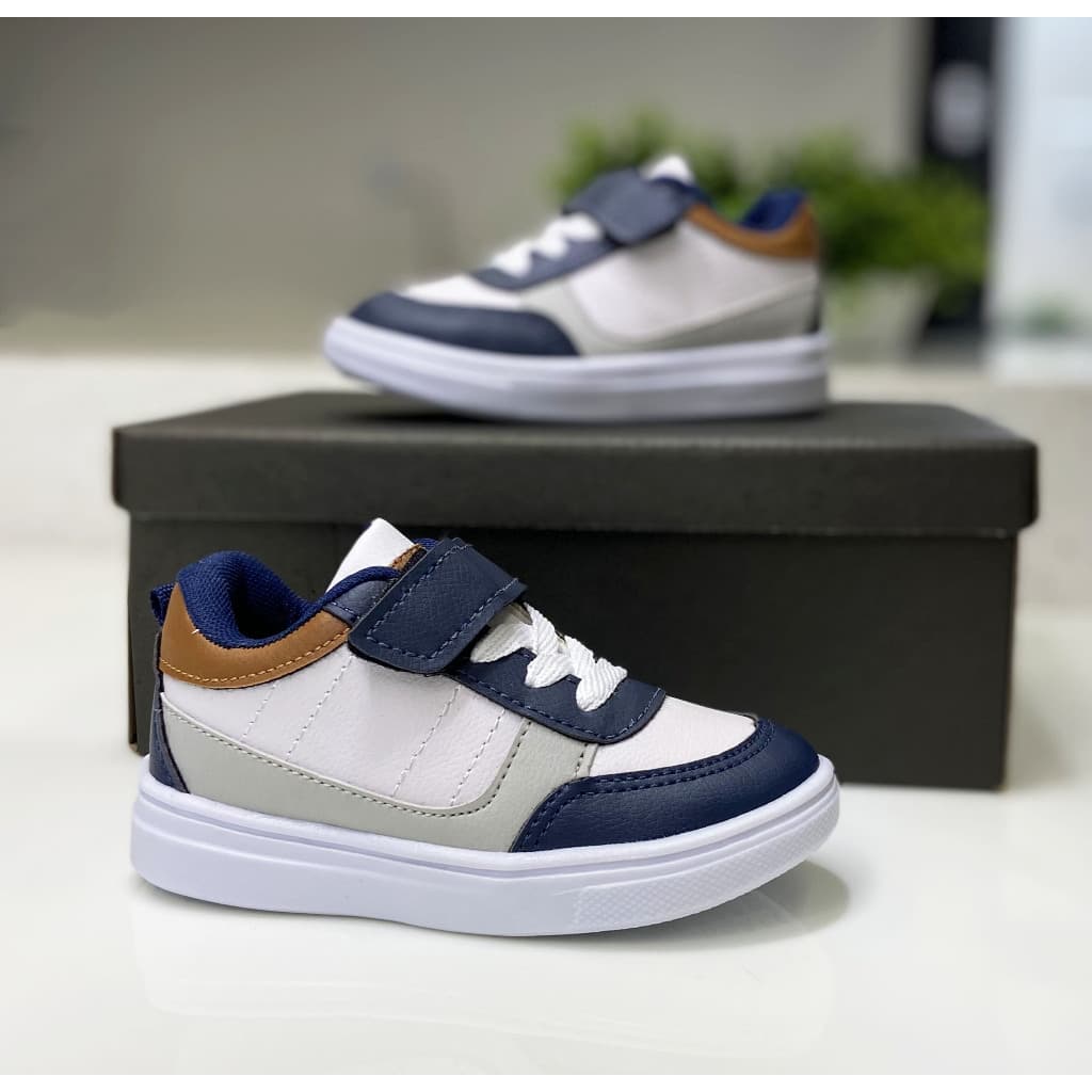 Tênis Infantil Masculino Casual Confortável com Velcro - acompanha caixinha