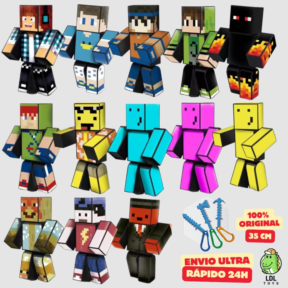Boneco Articulado 35cm + 3 Chaveiros Cadres Athos Problems Lopers Mana Youtuber Algazarra