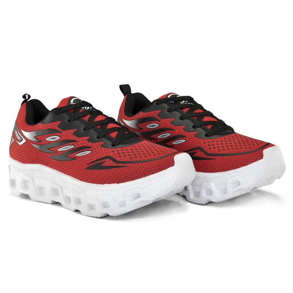 TENIS MASCULINO CORRIDA CAMINHADA TREINO ESPORTE FREEDOM LEVE SW VERMELHO PRETO