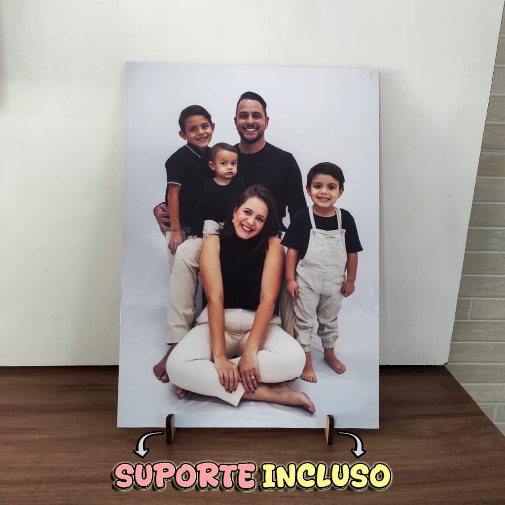 Quadro personalizado com sua foto com suporte para estante rack painel placa decorativa enfeite