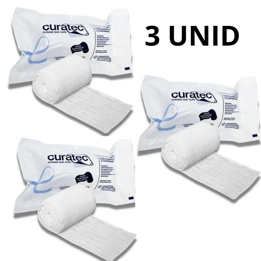 KIT 3 UNIDADES - BOTA DE UNNA 10cm X 9m - CURATEC
