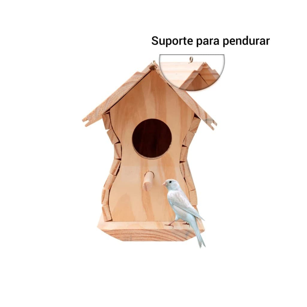 Casinha Silvestre Violão Para Passaros Ao Ar Livre Com Gancho Para Pendurar