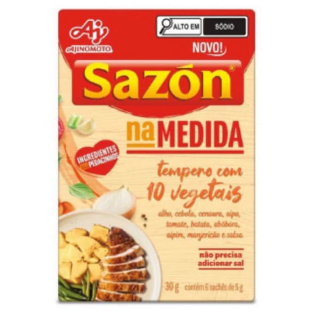 Kit 2 Tempero Sazón na Medida Tempero com 10 Vegetais 30g