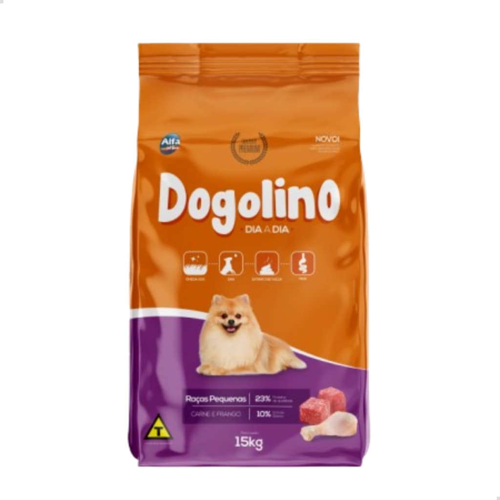 Ração Para Cães Dogolino Carne E Frango Raças Pequenas 15 Kg