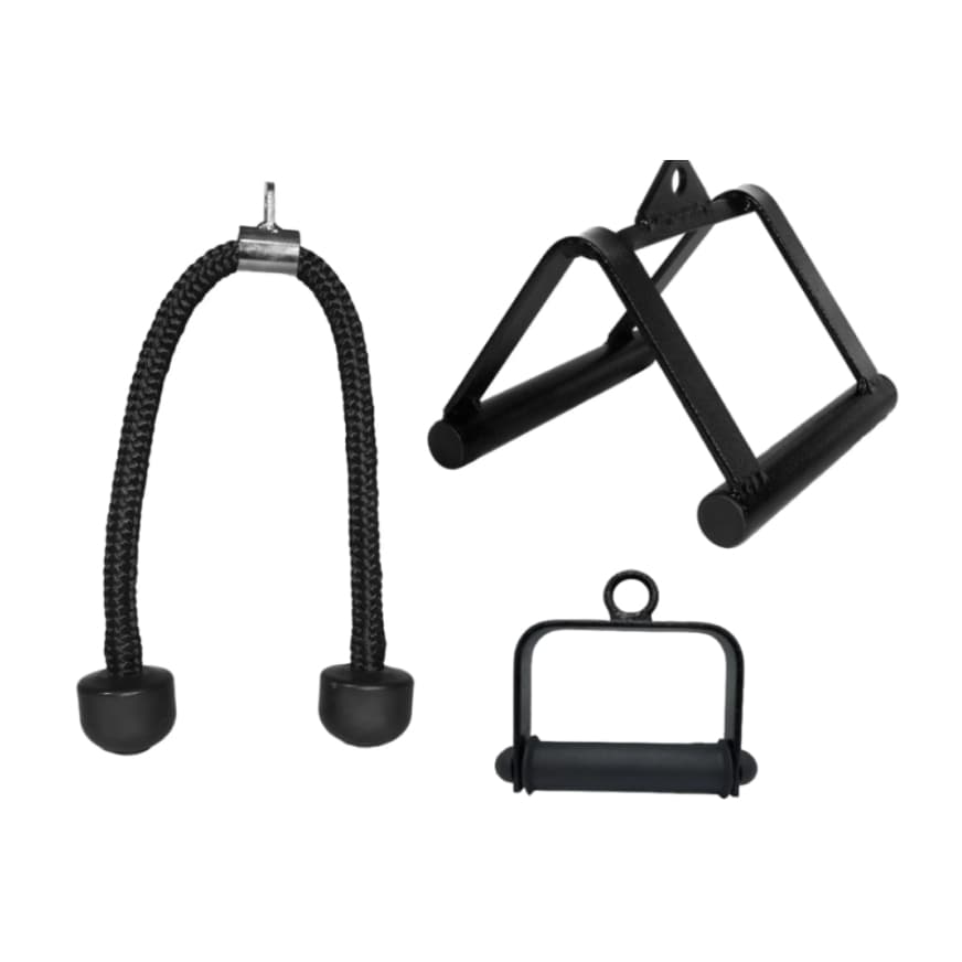 Kit 3 Puxadores Pulley Corda Estribo Fechado Triângulo Treino Academia