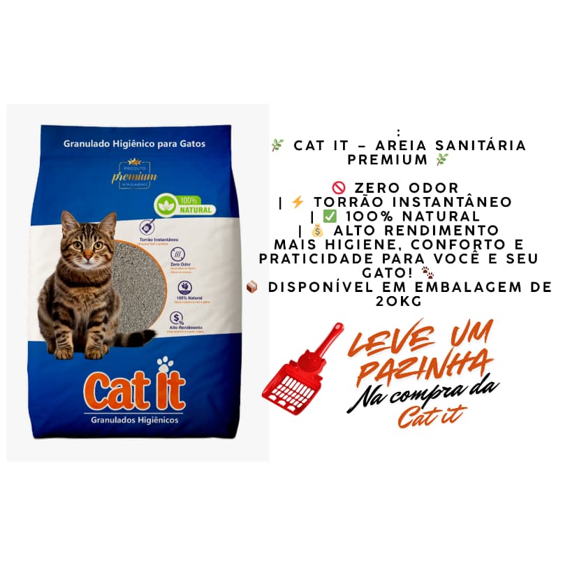 Areia Sanitária para Gatos Cat It 20 kg - Kit Fardo 5 und Natural, Anti Odor Torrões Firmes