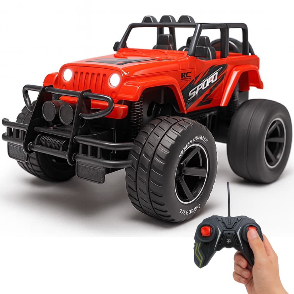 Brinquedo Carrinho Controle Remoto Realista Presente Com Luz Varias Funções Crianças 4x4 Jeep
