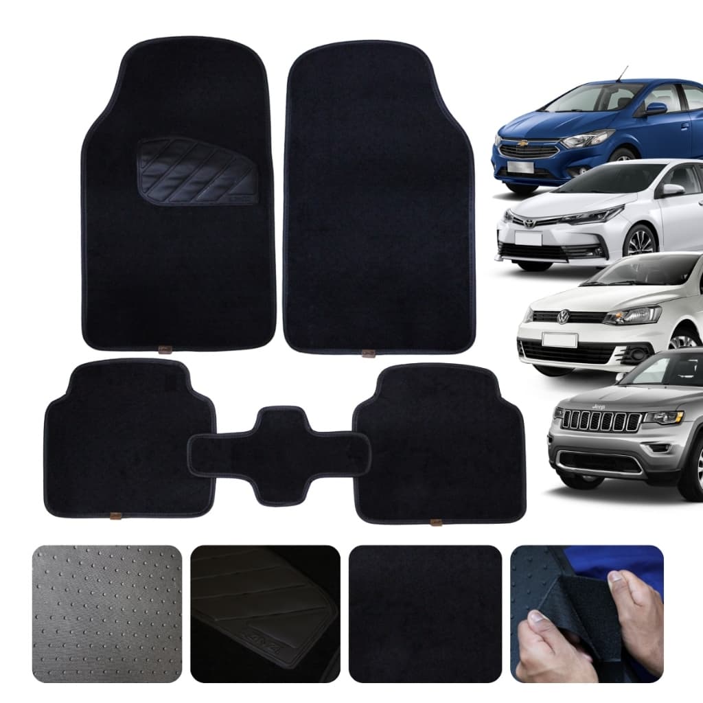 Tapetes Automotivo Carpete Carro Universal Compatível com Todas as Marcas montadoras Linha Conforto